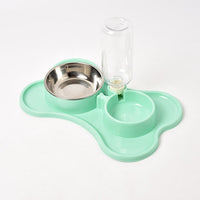 HKM-8592189 Automatic Dog Water Dispenser with Double Bowls - Plastic Pet Food and Water Station, 36x23x20.5cm