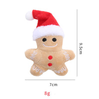 HKM-8594621 Gingerbread Man Cat Toy with Christmas Hat, Plush Mint & PP Cotton Material