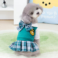 HKM-8596541 Casual Preppy Style T-Shirt and Skirt Set for Small Dogs
