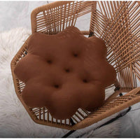 HKM-859731 Plush Octagonal Star Seat Cushion for Office and Dining - Light Brown, Dark Coffee, Gray, Pink