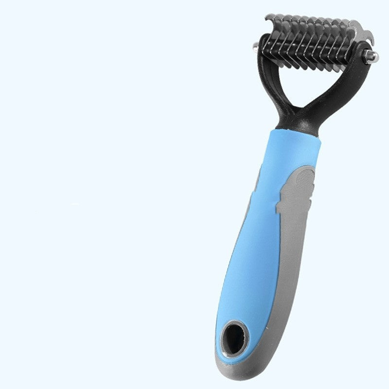 HKM-8597565 Double-Sided Pet Comb for Dogs and Cats - Shedding and Knot Removal Grooming Tool in Various Colors