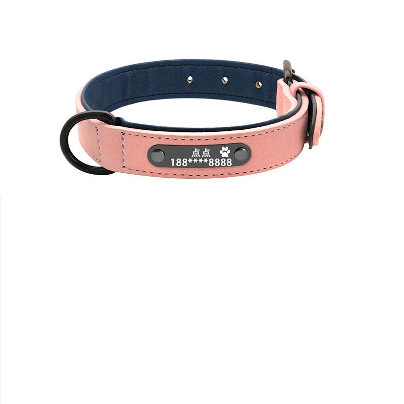 HKM-8597821 Customizable Microfiber Leather and Genuine Leather Dog Collars for Medium to Large Dogs