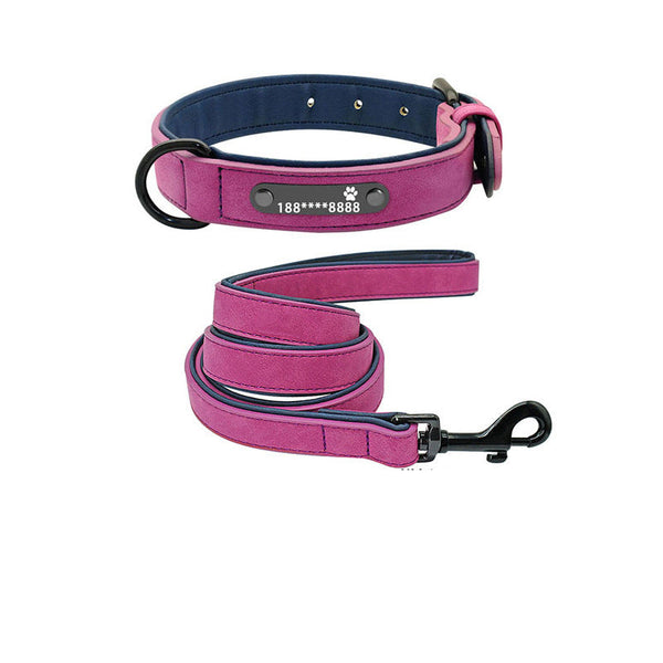HKM-8597821 Customizable Microfiber Leather and Genuine Leather Dog Collars for Medium to Large Dogs