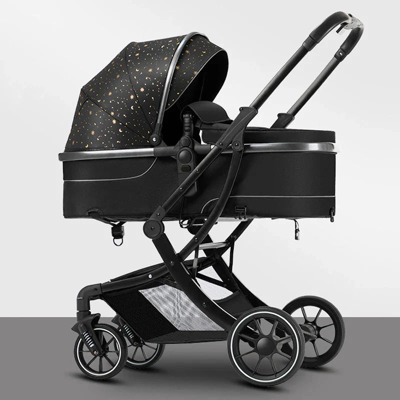 HKM-859859 3 in 1 Luxury Baby Stroller with High Landscape Design and Adjustable Features