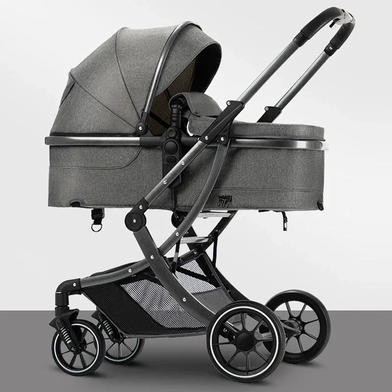 HKM-859859 3 in 1 Luxury Baby Stroller with High Landscape Design and Adjustable Features
