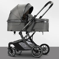 HKM-859859 3 in 1 Luxury Baby Stroller with High Landscape Design and Adjustable Features