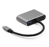 HKM-859859 4-in-1 USB-C to HDMI VGA Adapter Hub - Supports 4K, Space Gray & Silver White Options