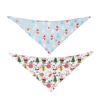 HKM-8599357 Double-Sided Pet Triangle Scarf - Christmas & Dinosaur Designs, Soft Milk Silk Material