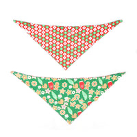 HKM-8599357 Double-Sided Pet Triangle Scarf - Christmas & Dinosaur Designs, Soft Milk Silk Material