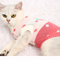 HKM-8599741 Knitted Red Acrylic Sweater for Small and Medium-Sized Dogs and Cats