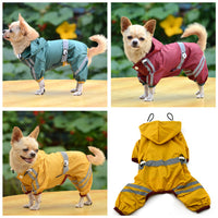 HKM-8600125 Waterproof Dog and Cat Raincoat with Reflective Hoodie, Sizes XS-XXL, Lightweight and Easily Portable