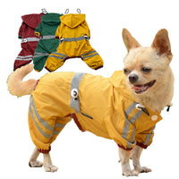 HKM-8600125 Waterproof Dog and Cat Raincoat with Reflective Hoodie, Sizes XS-XXL, Lightweight and Easily Portable