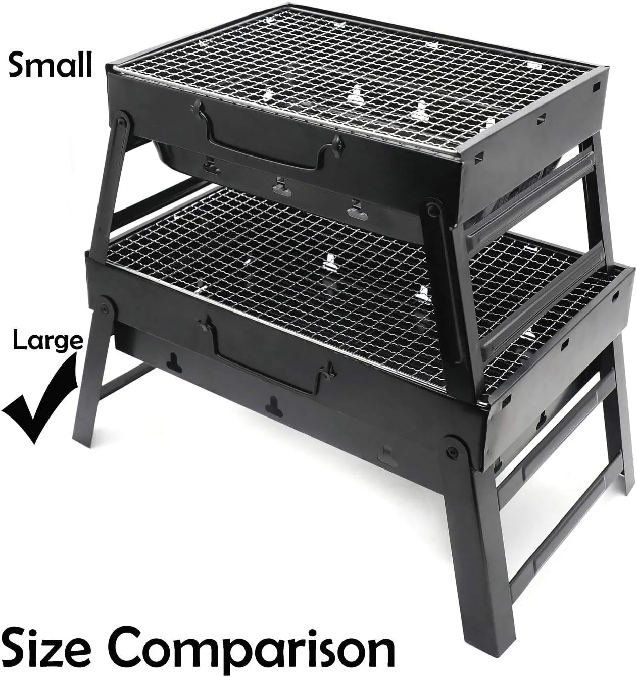HKM-860179 Portable Single-Burner Stainless Steel Charcoal Grill for Indoor and Outdoor Use, Ideal for Camping and Picnics