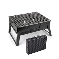 HKM-860179 Portable Single-Burner Stainless Steel Charcoal Grill for Indoor and Outdoor Use, Ideal for Camping and Picnics