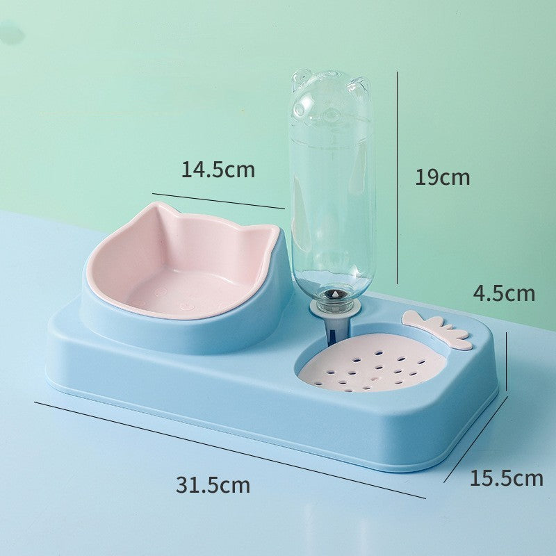 HKM-8601917 Anti-Spill Automatic Pet Water Food Bowl for Dogs and Cats, Multiple Color Options