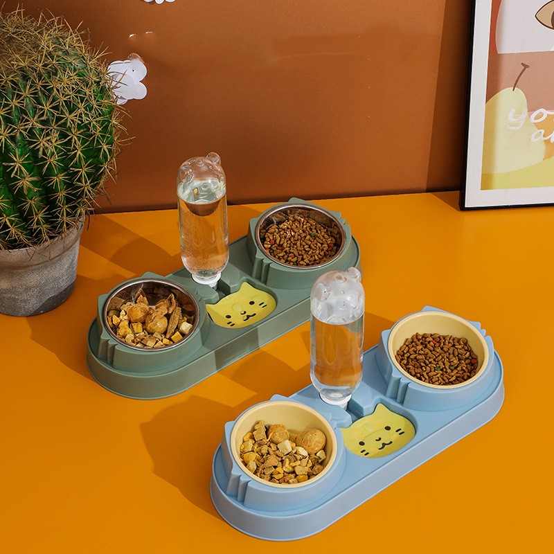 HKM-8601917 Anti-Spill Automatic Pet Water Food Bowl for Dogs and Cats, Multiple Color Options