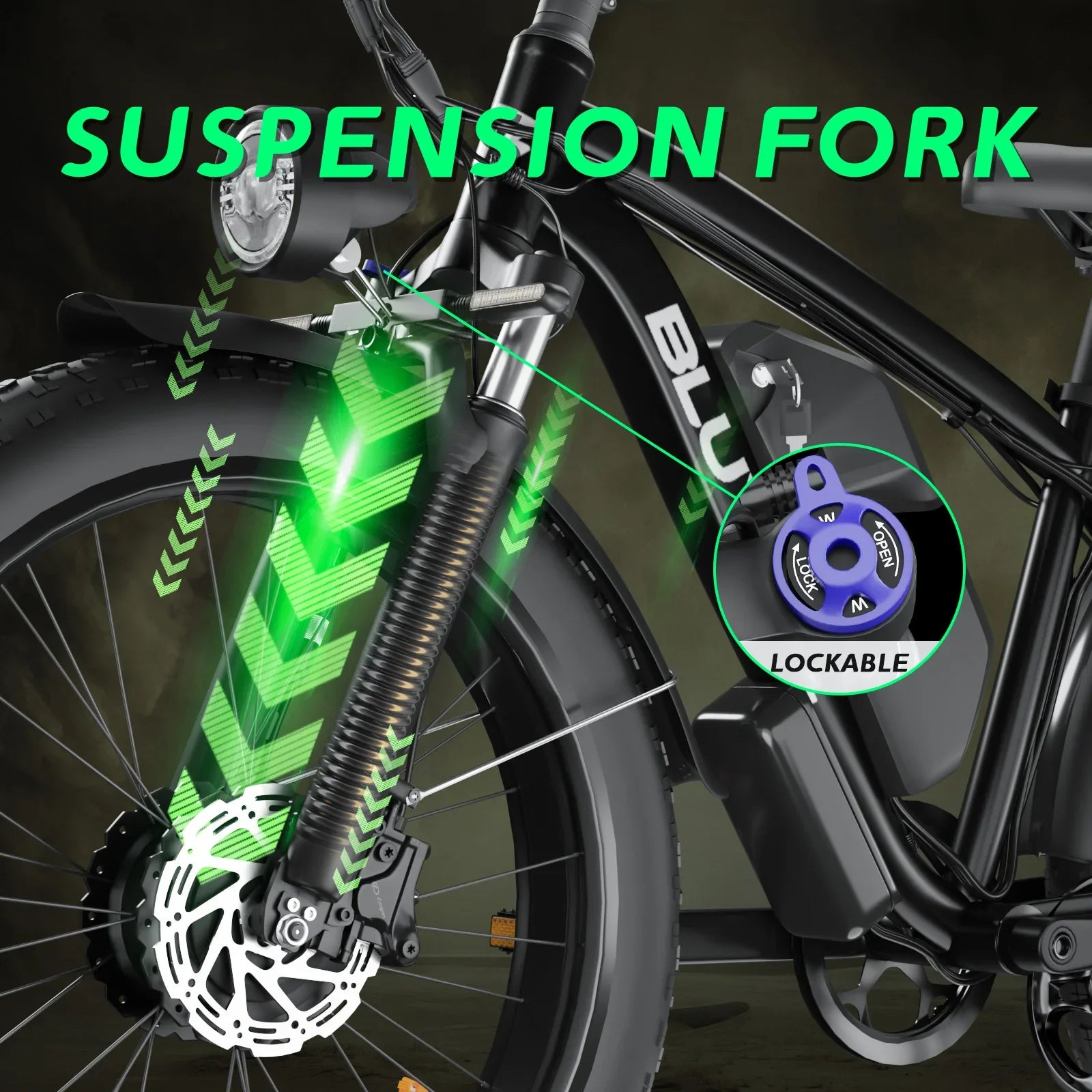 HKM-860371 48V 26" Electric Fat Tire Bike, 2000W Dual Motor, 7-Speed, Aluminum Alloy Frame, Hydraulic Disc Brakes, 40-60Km Range