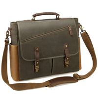 HKM-860371 Waterproof Vintage Faux Leather Large Capacity Business Messenger Bag for Men