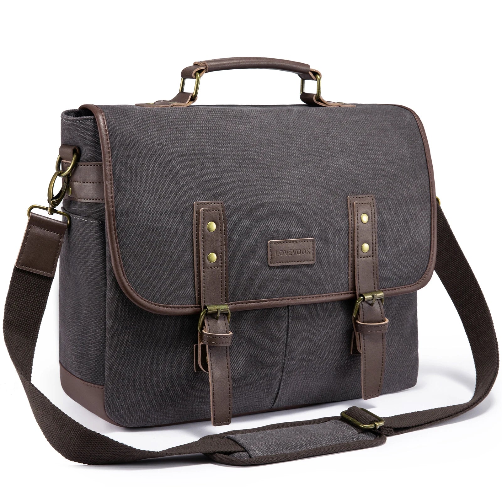 HKM-860371 Waterproof Vintage Faux Leather Large Capacity Business Messenger Bag for Men