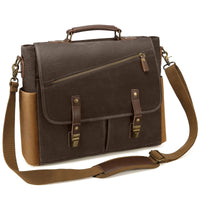 HKM-860371 Waterproof Vintage Faux Leather Large Capacity Business Messenger Bag for Men