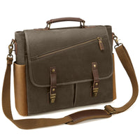 HKM-860371 Waterproof Vintage Faux Leather Large Capacity Business Messenger Bag for Men