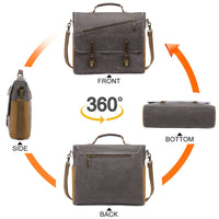HKM-860371 Waterproof Vintage Faux Leather Large Capacity Business Messenger Bag for Men