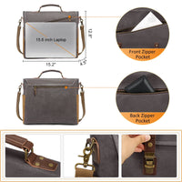 HKM-860371 Waterproof Vintage Faux Leather Large Capacity Business Messenger Bag for Men