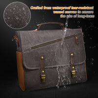 HKM-860371 Waterproof Vintage Faux Leather Large Capacity Business Messenger Bag for Men