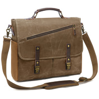 HKM-860371 Waterproof Vintage Faux Leather Large Capacity Business Messenger Bag for Men