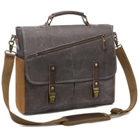 HKM-860371 Waterproof Vintage Faux Leather Large Capacity Business Messenger Bag for Men