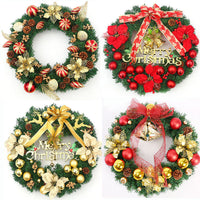 HKM-860435 Handmade Christmas Garland Wreath in Red and Gold, 40CM, PVC Material