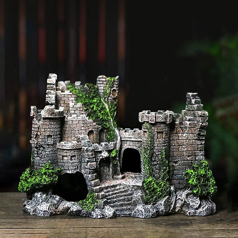 HKM-860499 European Style Resin Castle Decoration for Aquariums - 17 x 6 x 13 cm
