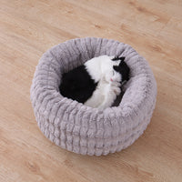HKM-8605757 Cozy Round Plush Pet Nest for Cats ¨C Soft, Warm & Comfortable Sleeping Space