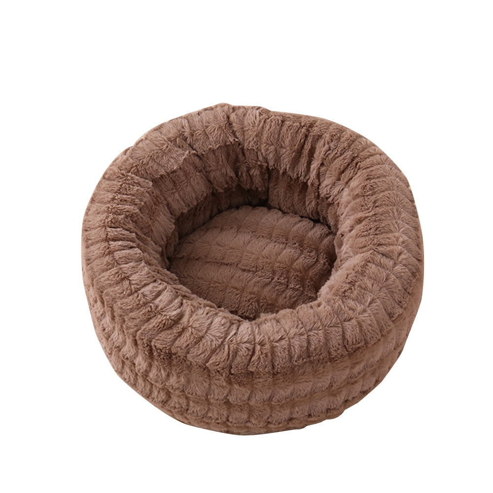 HKM-8605757 Cozy Round Plush Pet Nest for Cats ¨C Soft, Warm & Comfortable Sleeping Space