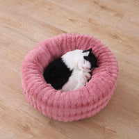 HKM-8605757 Cozy Round Plush Pet Nest for Cats ¨C Soft, Warm & Comfortable Sleeping Space