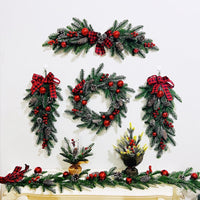 HKM-860627 Christmas Rattan Horn Garland for Door Hanging and Window Display