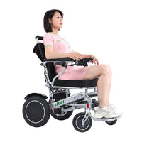 HKM-860691 Compact Folding Electric Wheelchair with Bluetooth Remote and Large Wheels
