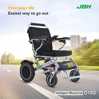 HKM-860691 Compact Folding Electric Wheelchair with Bluetooth Remote and Large Wheels
