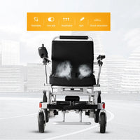 HKM-860691 Compact Folding Electric Wheelchair with Bluetooth Remote and Large Wheels