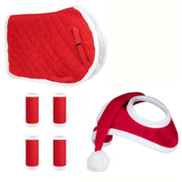 HKM-8607165 Solid Color Velvet Party Christmas Hat and Baby Shoe Set for Winter Celebrations