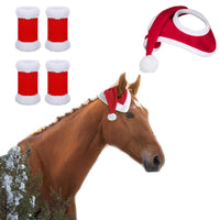 HKM-8607165 Solid Color Velvet Party Christmas Hat and Baby Shoe Set for Winter Celebrations