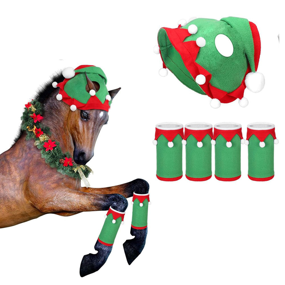 HKM-8607165 Solid Color Velvet Party Christmas Hat and Baby Shoe Set for Winter Celebrations
