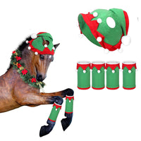 HKM-8607165 Solid Color Velvet Party Christmas Hat and Baby Shoe Set for Winter Celebrations