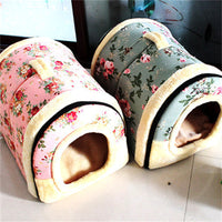 HKM-8607549 Cozy Removable and Washable Thick Cat and Dog Kennel in Floral Design
