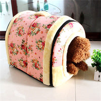 HKM-8607549 Cozy Removable and Washable Thick Cat and Dog Kennel in Floral Design