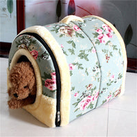 HKM-8607549 Cozy Removable and Washable Thick Cat and Dog Kennel in Floral Design