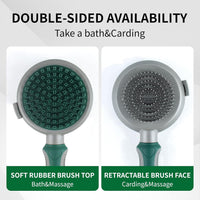 HKM-8610749 2in1 Cat and Dog Grooming Brush with Soft Rubber Pins for Bathing, Shedding, and Massaging Long-Haired Pets