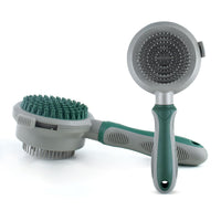 HKM-8610749 2in1 Cat and Dog Grooming Brush with Soft Rubber Pins for Bathing, Shedding, and Massaging Long-Haired Pets