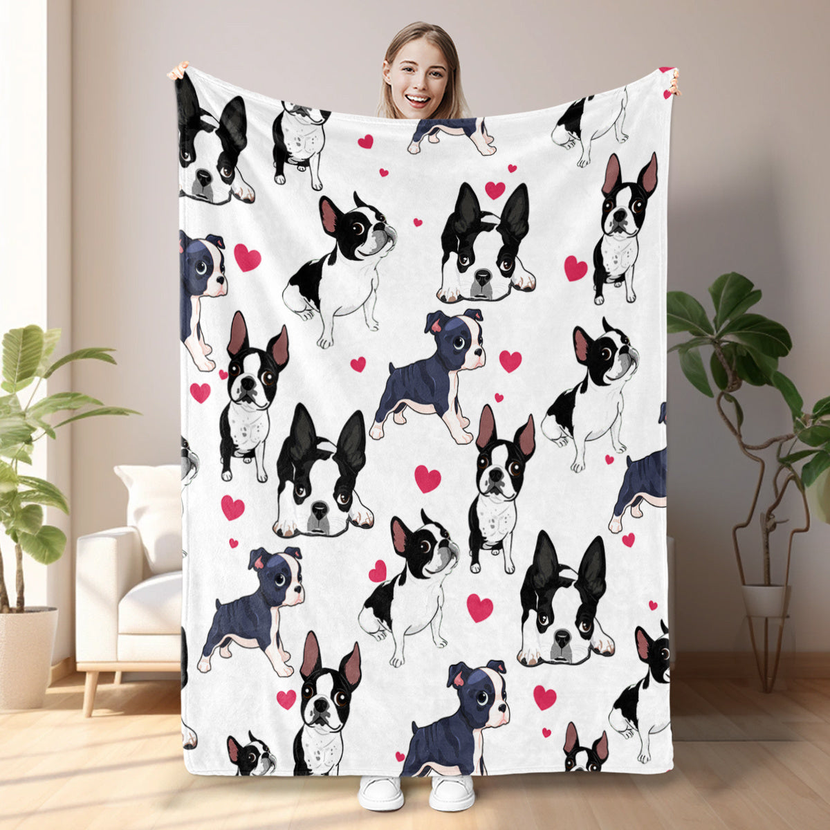 HKM-861139 Soft Fleece Dog Blanket - Lightweight Flannel Throw for Couches and Beds, Multiple Sizes Available