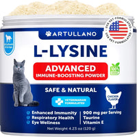 HKM-8613309 L-Lysine Powder Supplement for Cats - Immune and Eye Health Support, 900mg Serving for Respiratory Wellness